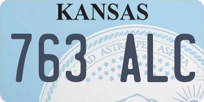 KS license plate 763ALC
