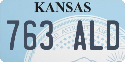 KS license plate 763ALD