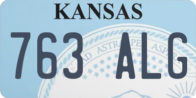 KS license plate 763ALG