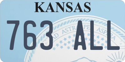 KS license plate 763ALL