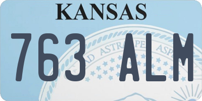 KS license plate 763ALM