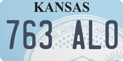 KS license plate 763ALO