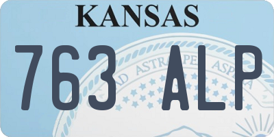 KS license plate 763ALP