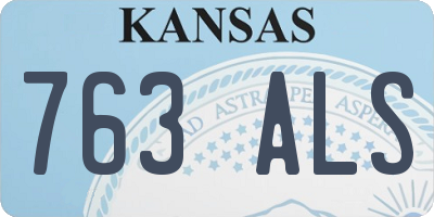KS license plate 763ALS