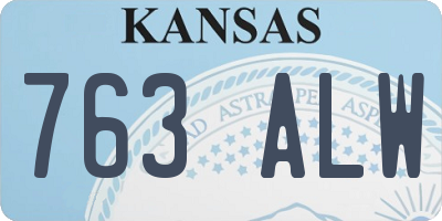 KS license plate 763ALW