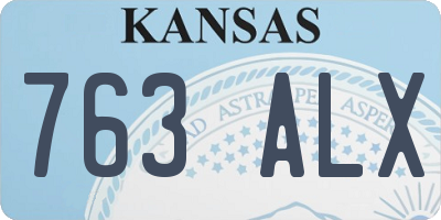 KS license plate 763ALX