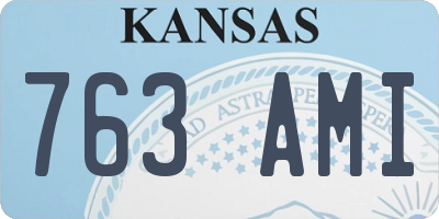 KS license plate 763AMI