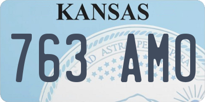 KS license plate 763AMO