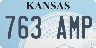 KS license plate 763AMP