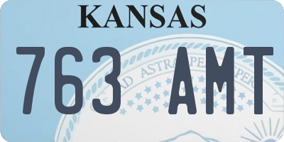 KS license plate 763AMT