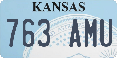 KS license plate 763AMU