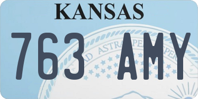 KS license plate 763AMY