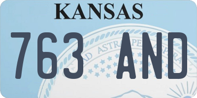 KS license plate 763AND