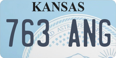 KS license plate 763ANG
