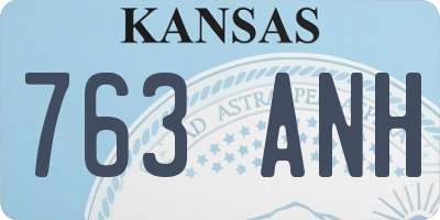 KS license plate 763ANH