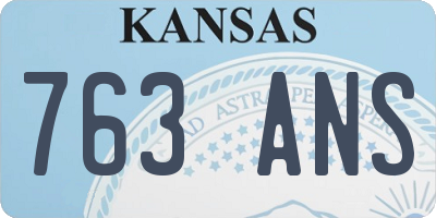 KS license plate 763ANS