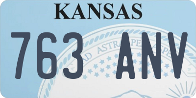 KS license plate 763ANV