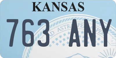 KS license plate 763ANY