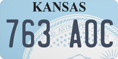 KS license plate 763AOC