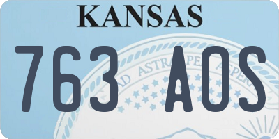KS license plate 763AOS