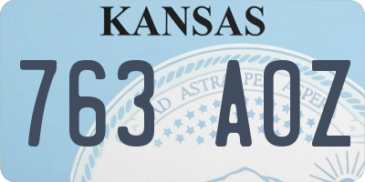 KS license plate 763AOZ