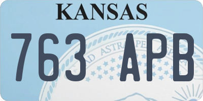 KS license plate 763APB