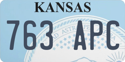 KS license plate 763APC