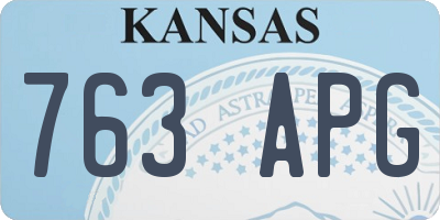 KS license plate 763APG
