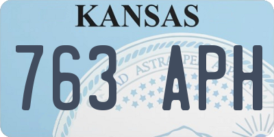 KS license plate 763APH