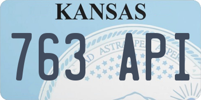 KS license plate 763API