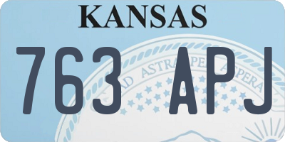 KS license plate 763APJ