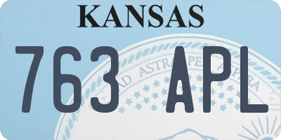 KS license plate 763APL
