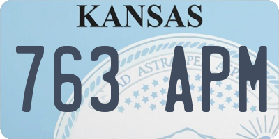 KS license plate 763APM