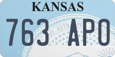 KS license plate 763APO