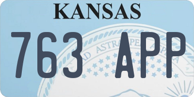 KS license plate 763APP