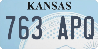 KS license plate 763APQ