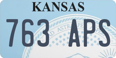 KS license plate 763APS