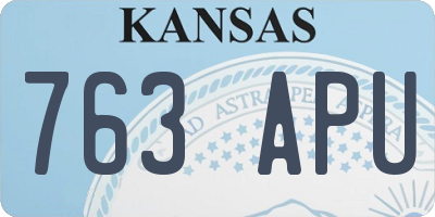 KS license plate 763APU