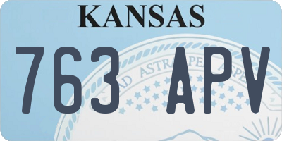 KS license plate 763APV