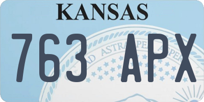 KS license plate 763APX