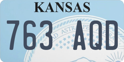 KS license plate 763AQD