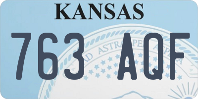 KS license plate 763AQF