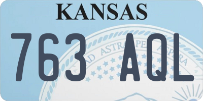 KS license plate 763AQL