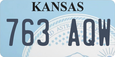 KS license plate 763AQW