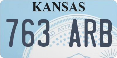 KS license plate 763ARB