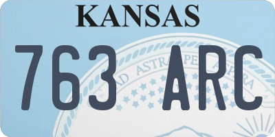 KS license plate 763ARC