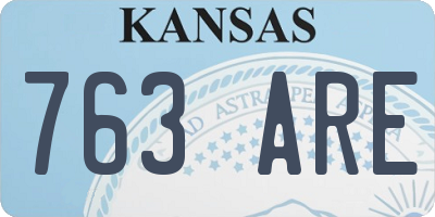 KS license plate 763ARE