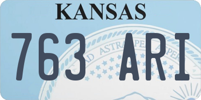 KS license plate 763ARI