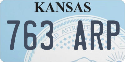 KS license plate 763ARP