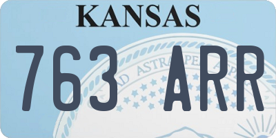 KS license plate 763ARR